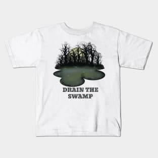 Cartoon n Camo Drain The Swamp Kids T-Shirt